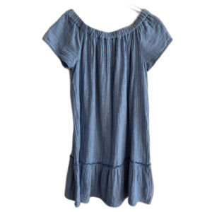 BeachLunchLounge Off Shoulder Breezy Cotton Dress Sz M Ruffle Hem